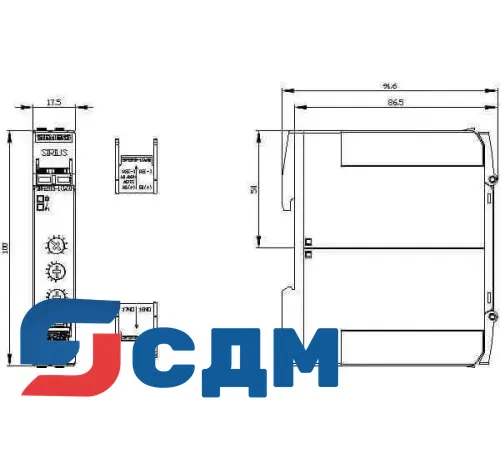 3RP2505-1CW30 SIRIUS 3RP25 реле времени, 17.5 mm и 22.5 mm