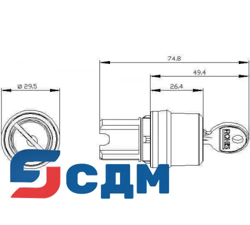 3SU1050-4BC01-0AA0 Выключатель с ключом
