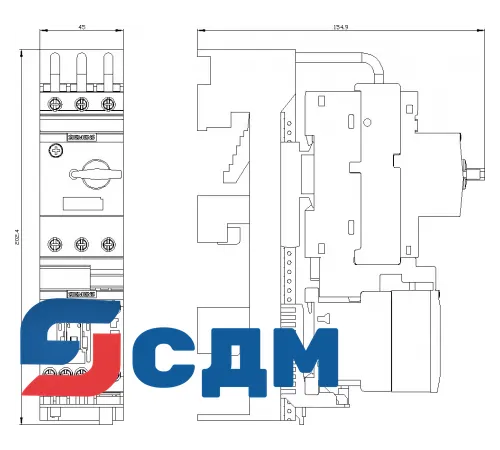 3RA2110-0DD15-1AP0 3RA21 для монтажа на адаптер сборных шин с межосевым расстоянием 60 мм