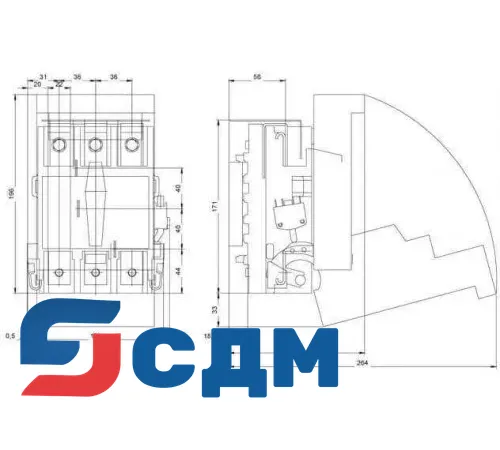 3NP5065-1CG10 Для 40 мм сборных шин