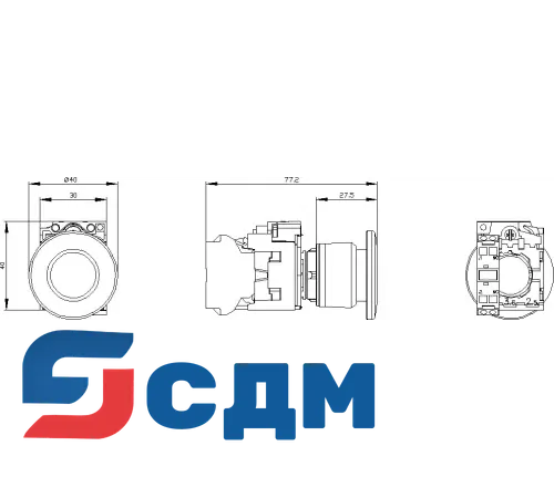 3SU1100-1BA20-3CA0 Кнопка грибовидная