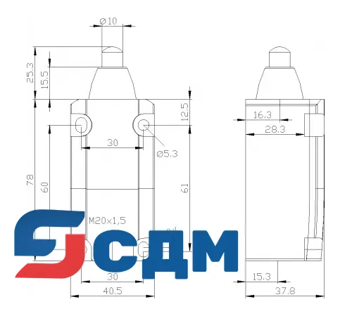 3SE5132-0CC03 Корпуса шириной 40 мм в соотв. с EN 50041