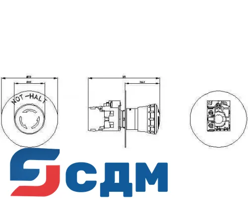 3SU1150-1HB20-1CH0 Кнопка грибовидная АВАРИЙНОЙ ОСТАНОВКИ