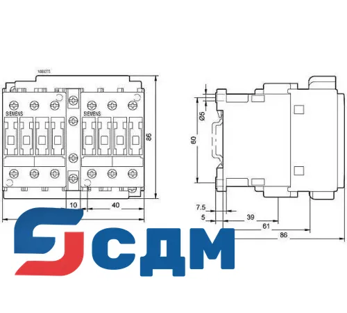 3RA1326-8XB30-1AG2 Фидерная комбинация 3RA1 для коммутации двигателей SIRIUS
