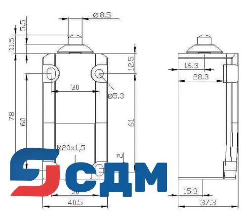 3SE5112-0BB01 Корпуса шириной 40 мм в соответствии с EN 50041