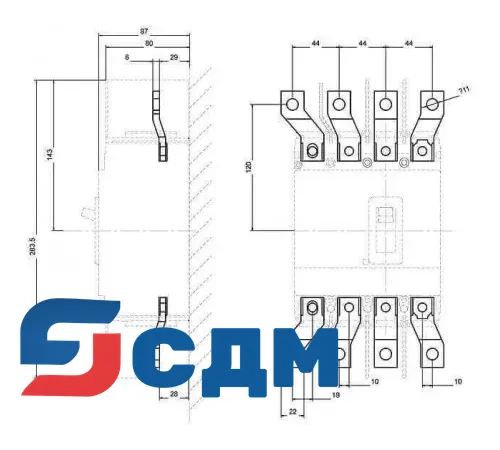 3VL9300-4ED40 Фронтальные соединительные шины