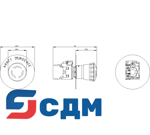 3SU1100-1HB20-1CJ0 Кнопка грибовидная АВАРИЙНОЙ ОСТАНОВКИ