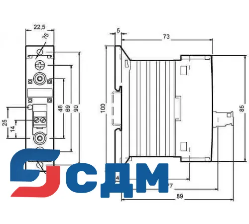 3RF2310-1AA04-0KN0 1-фазный полупроводниковый контактор 3RF23