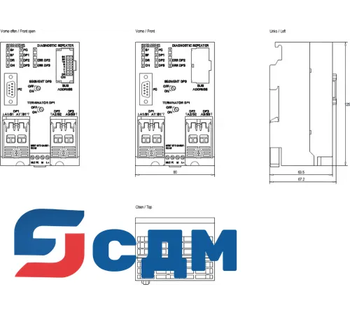 6ES7972-0AB01-0XA0 Диагностический повторитель для PROFIBUS-DP