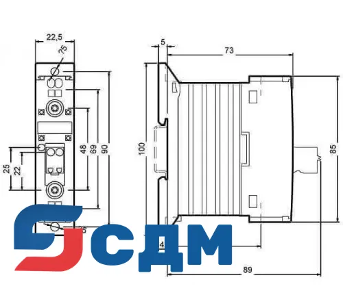 3RF2310-2AA02 1-фазный полупроводниковый контактор 3RF23