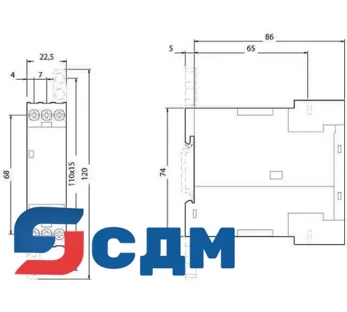 3UG4511-1AQ20 Контроль обрыва линейного провода и порядка чередования фаз