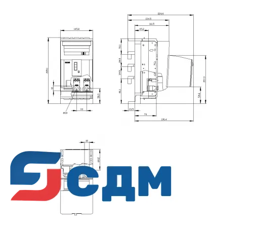 3NP1133-1JB21 Для сборных шин с межосевым расстоянием 40 мм