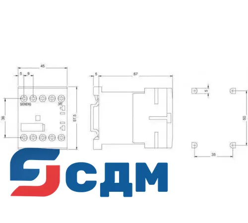 Контактор Siemens 3RT1016-1HB41
