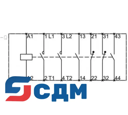 3TC4417-0AM4 Контактор для коммутации постоянного тока, 1-о и 2-х полюсные, 32 ... 400 A