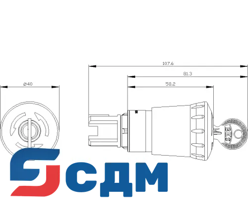 3SU1000-1HK20-0AA0 Кнопка грибовидная АВАРИЙНОЙ ОСТАНОВКИ
