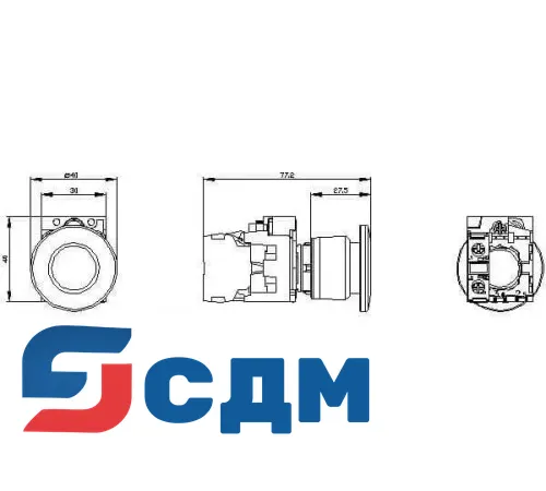 3SU1100-1BA20-1CA0 Кнопка грибовидная