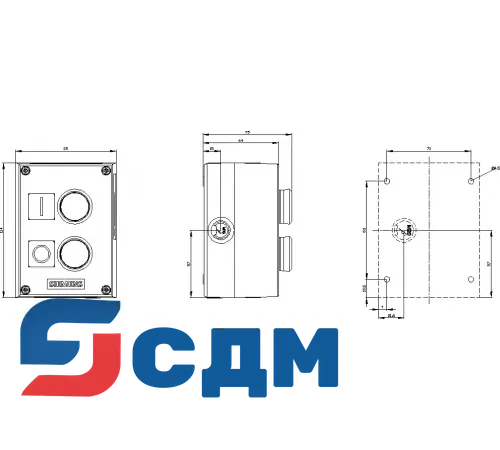 3SU1802-0AC00-2AB1 Кнопка и индикаторные лампы в корпусе