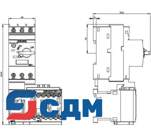 3RA2210-1CA15-2BB4 3RA22 для монтажа на стандартную рейку или для крепления винтами