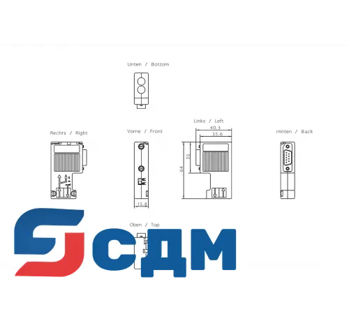 6ES7972-0BA12-0XA0 Коннектор к шине RS 485