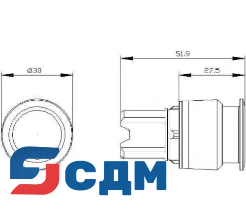 3SU1050-1AA10-0AA0 Кнопка грибовидная