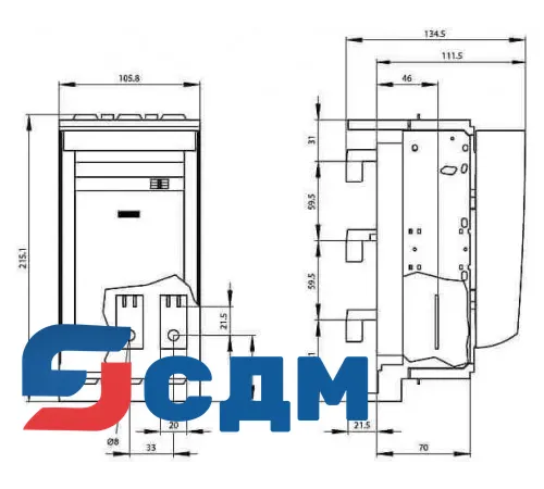 3NP1133-1JC10 Для сборных шин с межосевым расстоянием 60 мм