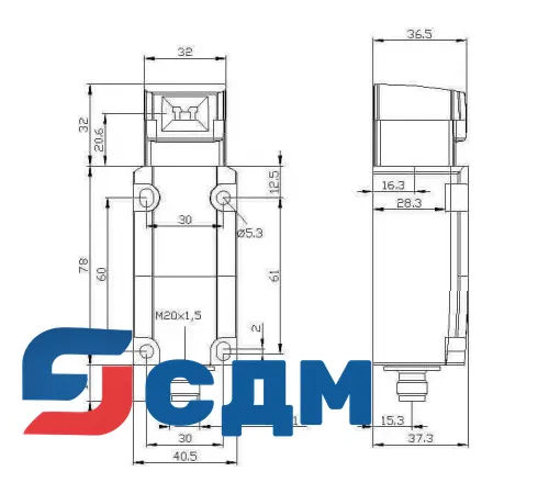 3SE5114-0RV10-1AC5 Корпус шириной 40 мм согласно EN 50041