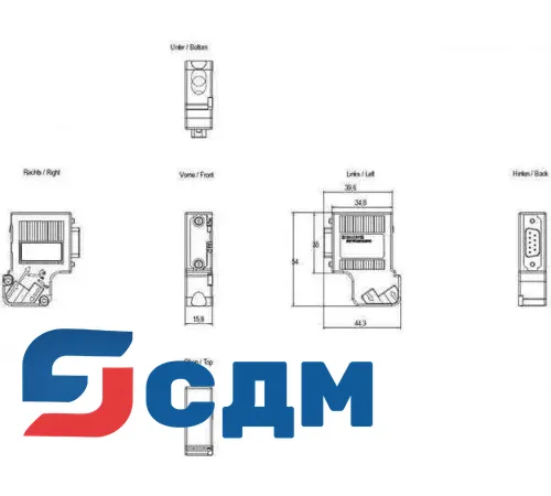 6ES7972-0BA42-0XA0 Коннектор к шине RS 485