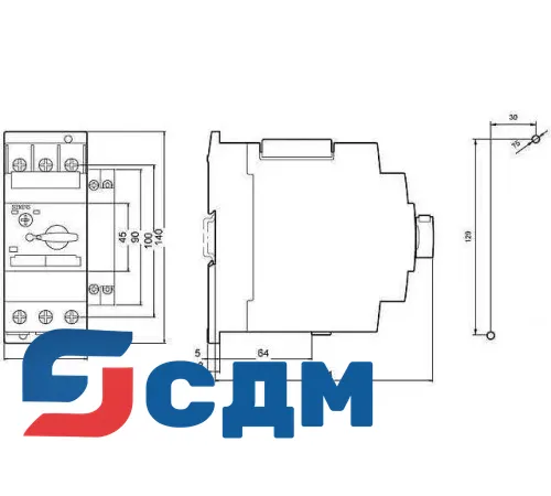 3RV1131-4AA10Защита электродвигателя от перегрузки