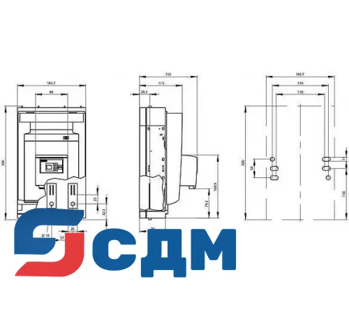 3NP1143-1DA13 Установка на монтажной панели