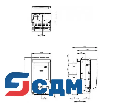3NP1133-1BC20 Для сборных шин с межосевым расстоянием 60 мм