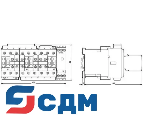 3RA1423-8XC21-1BB4 Комбинации контакторов SIRIUS