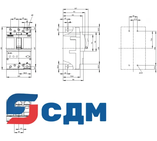 3VA2110-5MN32-0AA0 3VA автоматический выключатель в литом корпусе до 250 A, ETU, 400/690 В, до 150 кА