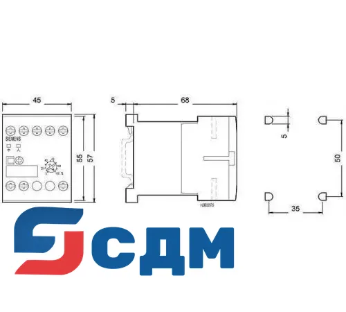 3RP2005-1BW30 Реле времени SIRIUS шириной 45 мм