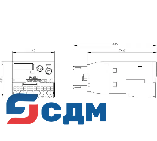 3RA2832-2DH10 Блоки выдержки времени и блокировки