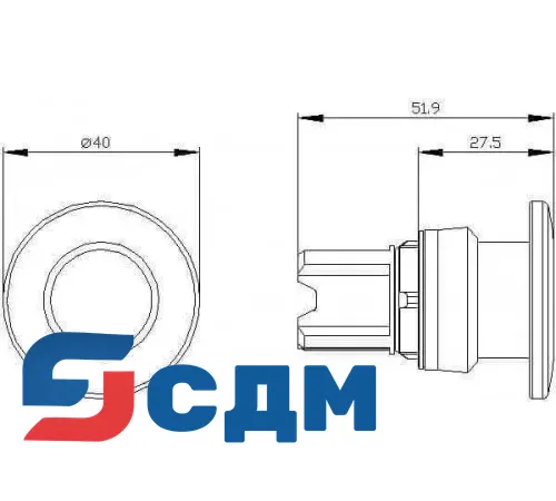 3SU1000-1BD10-0AA0 Кнопка грибовидная