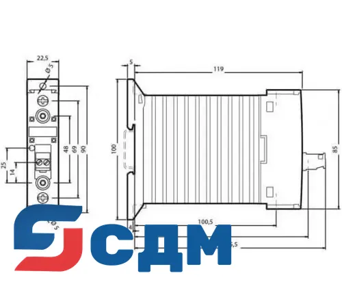 3RF2320-1AA04 1-фазный полупроводниковый контактор 3RF23