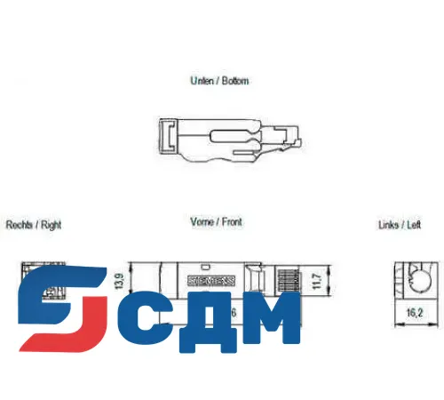 Siemens 6GK1901-1BB12-2AE0 Стандартный кабель IE TP Корд