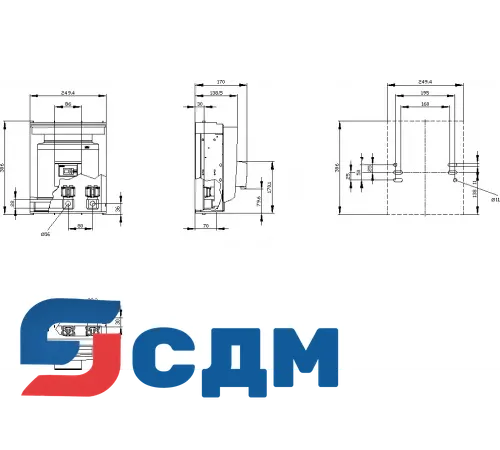 3NP1163-1DA23 Установка на монтажной панели