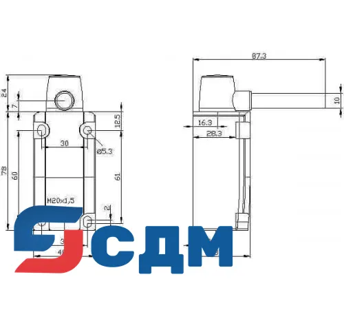 3SE5132-0LU22 Корпус шириной 40 мм в соотв.с.EN 50041