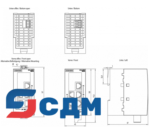 6GK5005-0BA00-1AB2 Неуправляемые коммутаторы SCALANCE XB-000