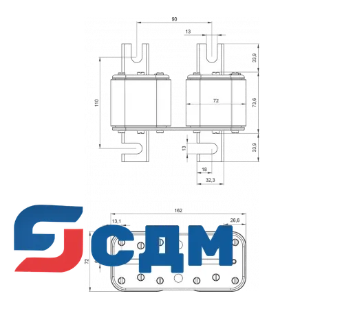 3NB3355-1KK26 Предохранительная вставка NH SITOR