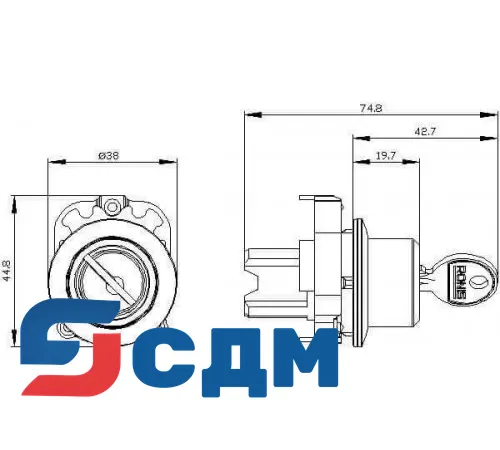 3SU1060-4LF21-0AA0 Выключатель с ключом