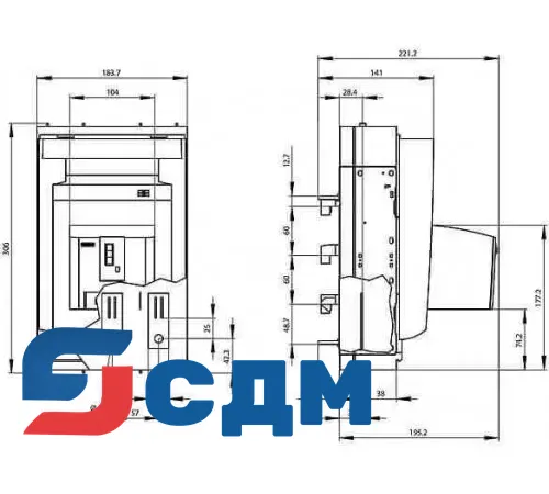 3NP1143-1BC11 Для сборных шин с межосевым расстоянием 60 мм