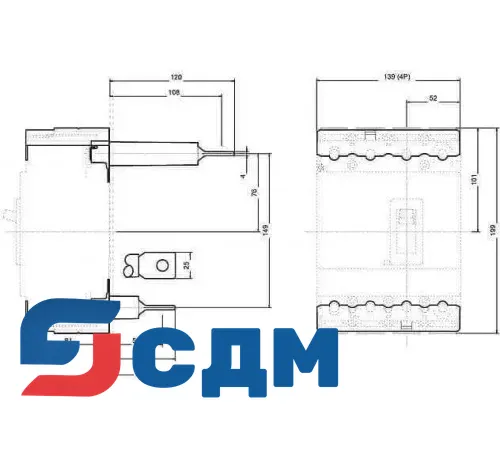 3VL9300-4RN40 Заднее присоединение