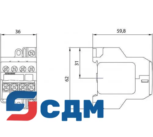 3TG1001-0AL20-0AA0 Контактор 3TG10 c винтовыми и плоскими клеммами