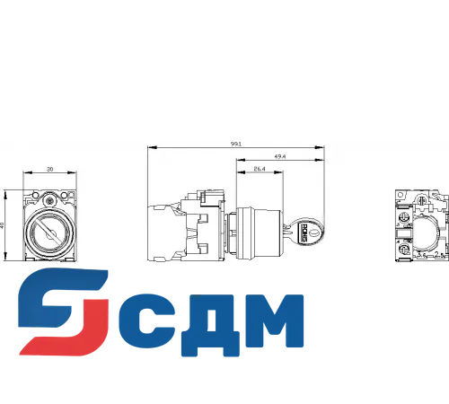 3SU1130-4BF11-1BA0 Выключатель с ключом