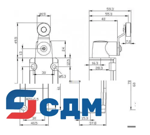 3SE5132-0BJ01 Корпуса шириной 40 мм в соотв. с EN 50041
