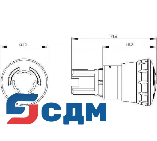 3SU1051-1HB20-0AA0 Кнопка грибовидная АВАРИЙНОЙ ОСТАНОВКИ
