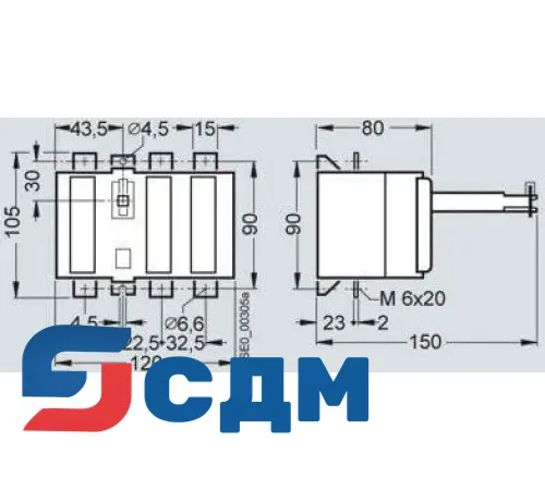 3KA5030-1AE01 Крепление на монтажную плату