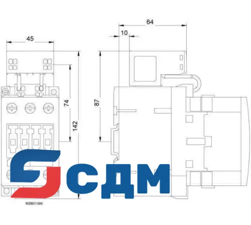 Контактор Siemens 3RT1034-3XF40-0LA2